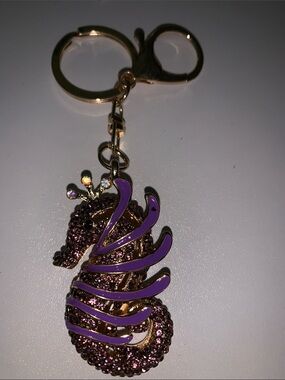 Crystal Seahorse purse/bag charm keychain